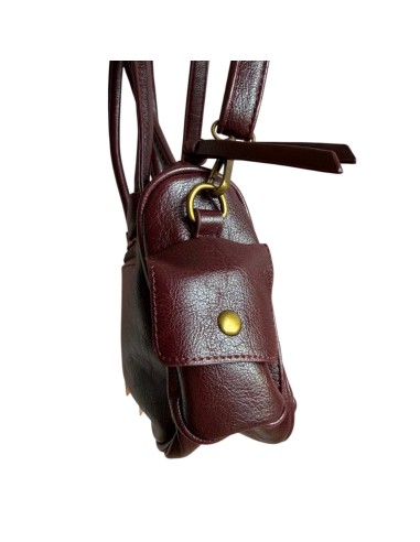 Sac femme Mandoline Multi poches Prune - Bandoulière réglable et amovible & Anses fixes