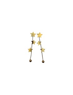 Boucles d'oreilles pendantes longues étoiles dorées en acier inoxydable