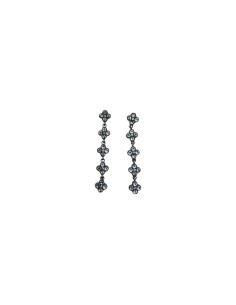 Boucles d'oreilles pendantes longues trèfles pavés de strass en acier inoxydable