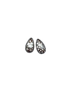 Boucles d'oreilles goutte ajourée motif alvéolé en acier inoxydable
