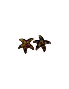 Boucles d'oreilles étoile de mer léopard résine et acier inoxydable