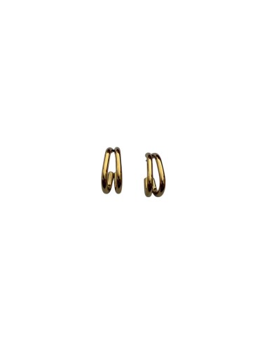 Boucles d'oreilles doubles anneaux en acier inoxydable