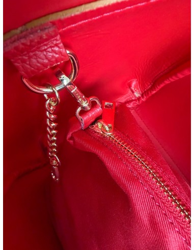 Sac femme en cuir Camel - 2 anses fixes, bandoulière réglable et amovible - Pochette intérieure zippée amovible