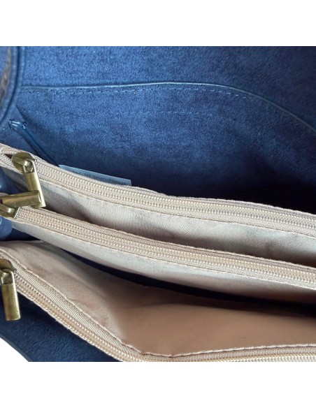Sac femme Mandoline Accordéon Marine - 3 compartiments & Bandoulière réglable et amovible