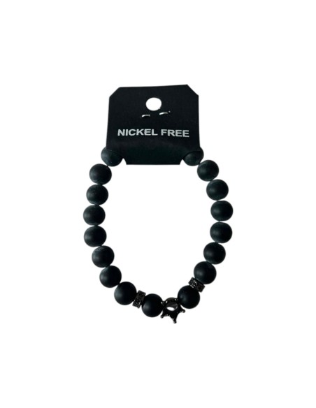 Bracelet homme couronne noir