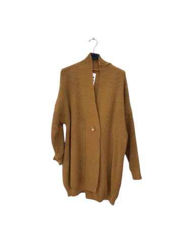 Gilet long femme en maille tricotée - Coupe loose & col châle - Taille unique grande taille (du 42/44 au 50/52)