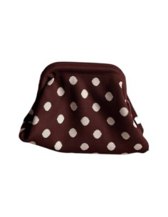 Sac Clap-Clap chocolat à pois beige - Chaînette amovible - Style chaleureux & tendance