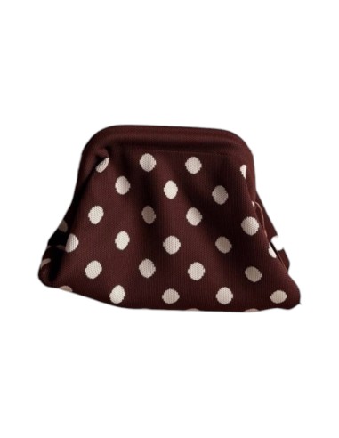 Sac Clap-Clap chocolat à pois beige - Chaînette amovible - Style chaleureux & tendance