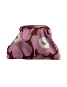 Sac Clap-Clap fleur vieux rose & chocolat - Chaînette amovible - motif fleuri & féminin