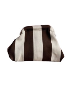 Sac Clap-Clap rayé chocolat & beige - Chaînette amovible - Tons chaleureux & élégants