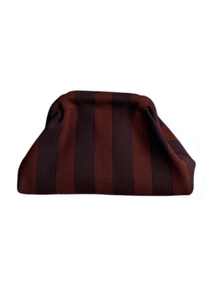 Sac Clap-Clap rayé chocolat & café - Chaînette amovible - Tons gourmands & chaleureux
