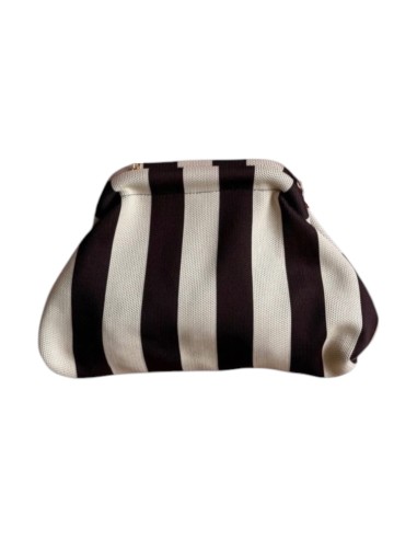 Sac Clap-Clap rayé fin chocolat & beige - Chaînette amovible - Chic et chaleureux
