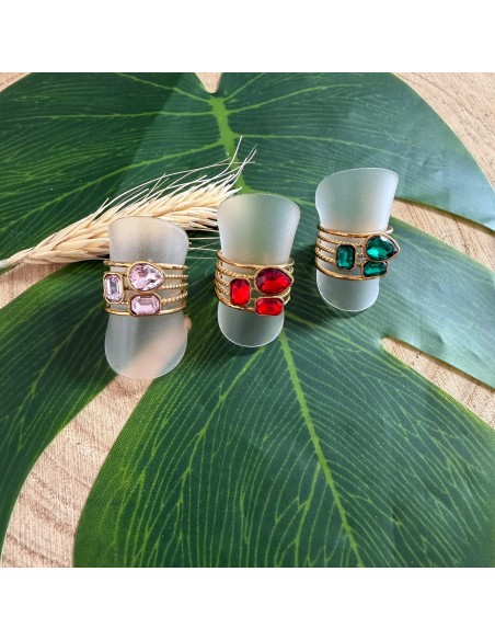 Bague trio en acier inoxydable réglable