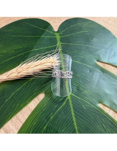 Bague strass inspi en acier inoxydable réglable