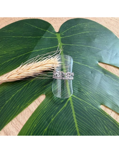 Bague strass inspi en acier inoxydable réglable