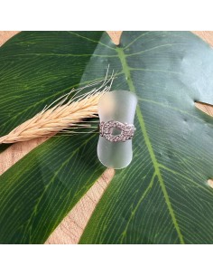 Bague boucle strass en acier inoxydable réglable 2