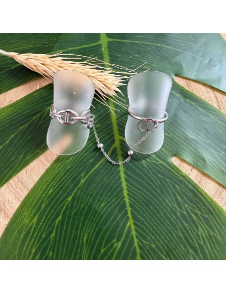 Bague double en acier inoxydable réglable