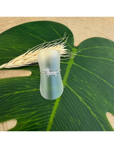 Bague fine Teckel en acier inoxydable réglable