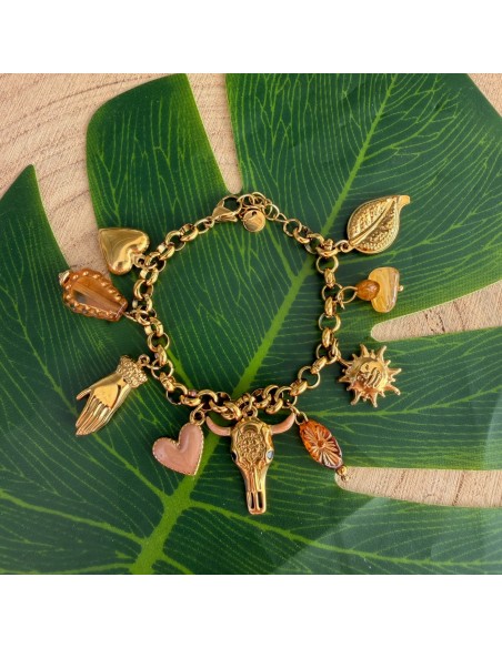 Bracelet breloque Buffle en acier inoxydable