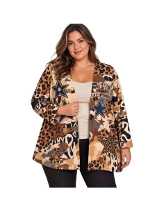 Gilet femme imprimé Étoile & Butterffly - Coupe longue - Taille unique grande taille (du 42/44 au 50/52)