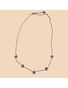Collier chaîne fleurs en acier inoxydable - Réglable