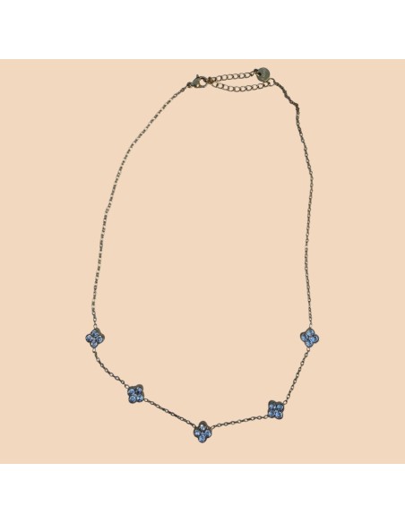 Collier chaîne fleurs en acier inoxydable - Réglable