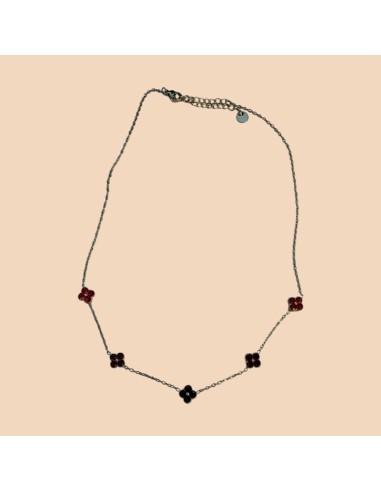 Collier chaîne fleurs en acier inoxydable - Réglable