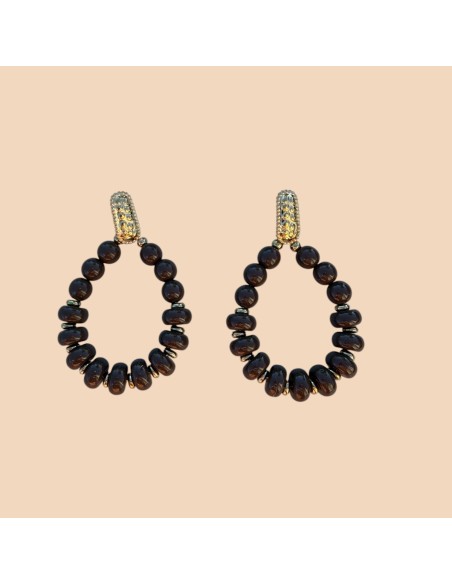 Boucles d'oreilles pendantes goutte perles en acier inoxydable