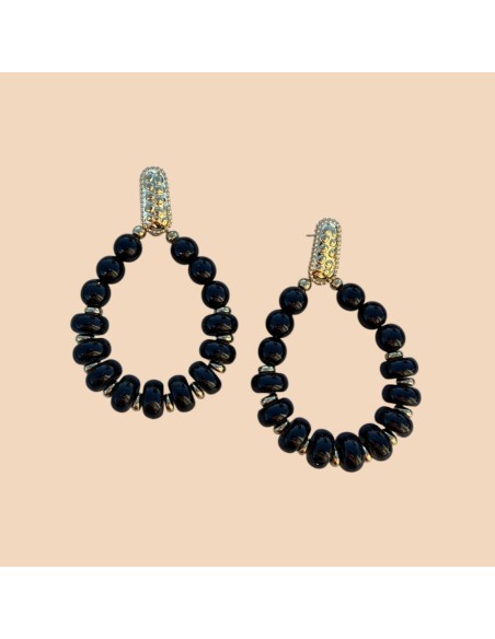 Boucles d'oreilles pendantes goutte perles en acier inoxydable