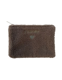 Pochette en maille bouclette brodée « J'ADORE » - Fermeture zippée