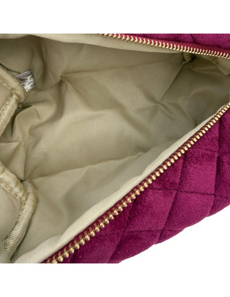 Trousse de toilette matelassée suédine détail cœur