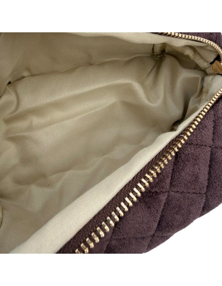 Trousse de toilette matelassée suédine détail cœur