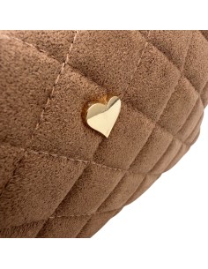 Trousse de toilette matelassée suédine détail cœur 2