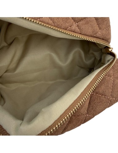 Trousse de toilette matelassée suédine détail cœur