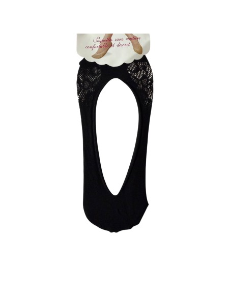 Socquette invisibles en dentelle - Noir ou Beige - Taille unique (du 36 au 41)