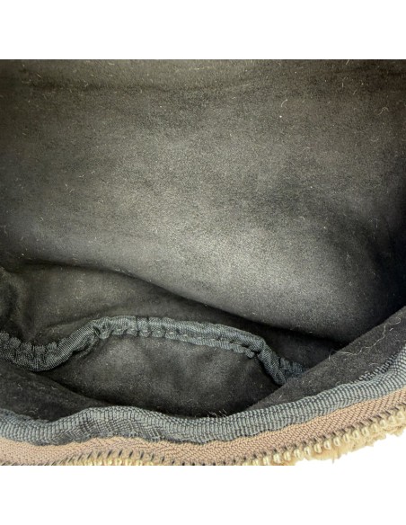 Sac banane effet bouclette et détails en cuir