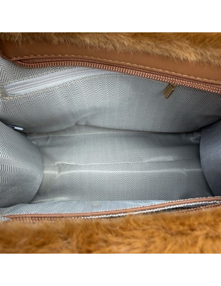 Sac cabas petit modèle en fausse fourrure « THE TOTE BAG »