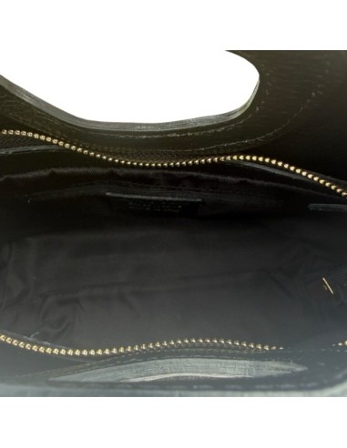 Sac à main en cuir véritable à franges et poignée découpée