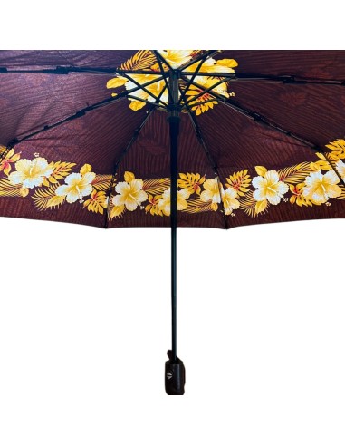Parapluie pliant floral, double automatique, ouverture et fermeture - Avec housse