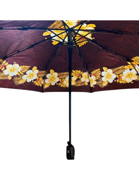Parapluie pliant floral, double automatique, ouverture et fermeture - Avec housse