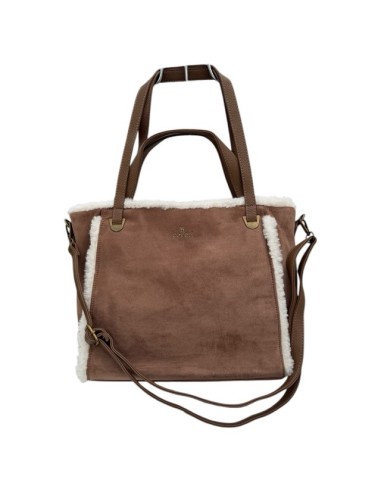 Sac cabas en suédine et finitions effet mouton You Young Coveri