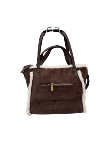 Sac cabas en suédine et finitions effet mouton You Young Coveri