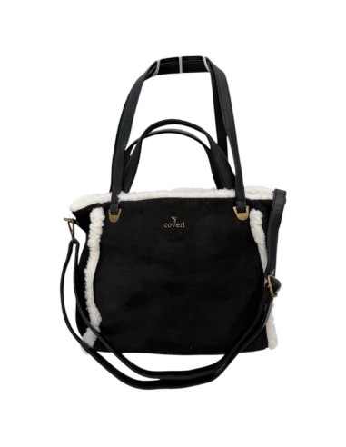 Sac cabas en suédine et finitions effet mouton You Young Coveri