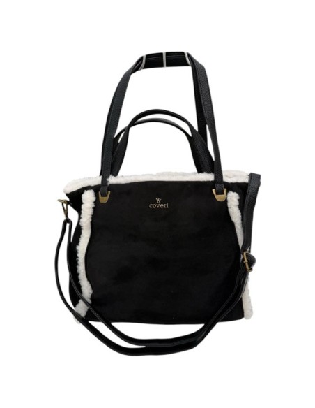 Sac cabas en suédine et finitions effet mouton You Young Coveri