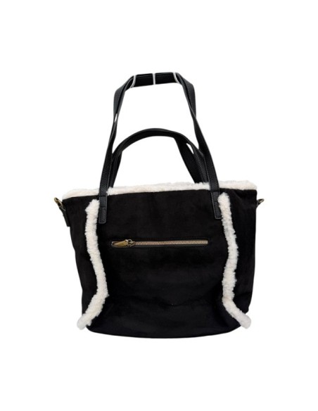 Sac cabas en suédine et finitions effet mouton You Young Coveri