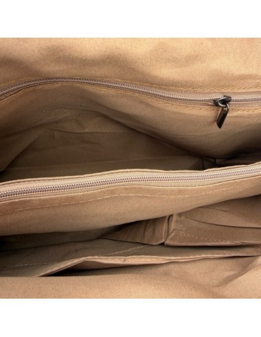 Sac cabas en velours côtelé et détails effet cuir