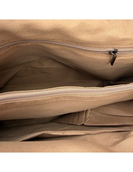 Sac cabas en velours côtelé et détails effet cuir