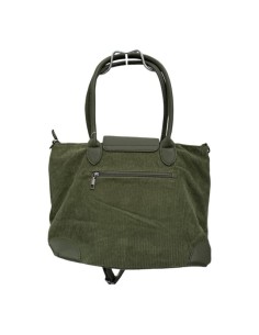 Sac cabas en velours côtelé et détails effet cuir 2