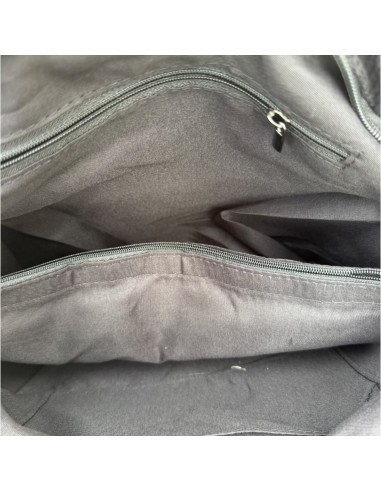 Sac cabas en velours côtelé et détails effet cuir