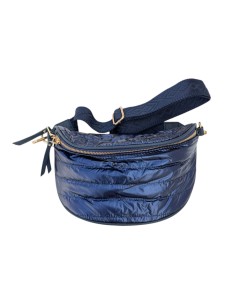 Sac banane matelassé effet doudoune et sangle géométrique